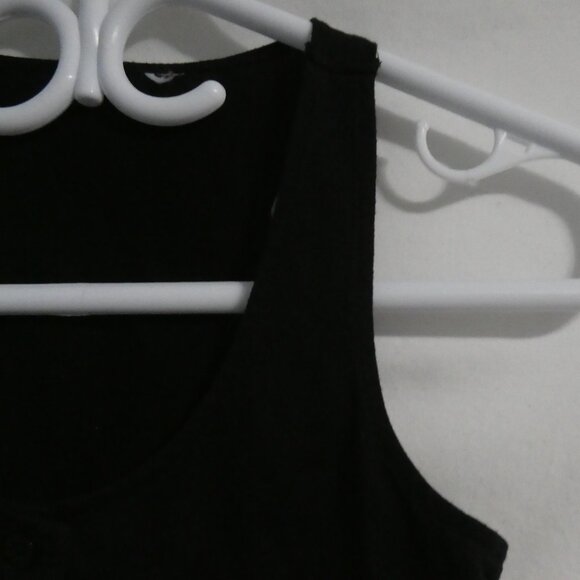 Black Cropped Vest | 10/12 medium | Button Down Front With Pockets - Picture 5 of 14